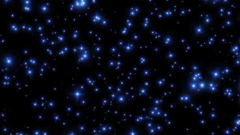 Loop falling glow blue stars particles abstract on black background Видео 270478759