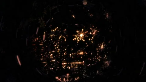 Loop falling glow gold digital snowflake on black background Stock Footage 217374837