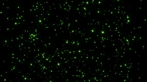 Loop falling glow green star particles on black abstract background Stock Footage 316528340