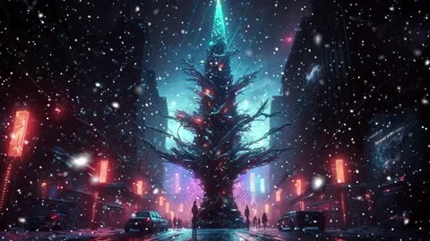 Loop. Falling snowflakes. Falling snowflakes effect. Noel. Loop. Christmas tree. 스톡 동영상 234550447