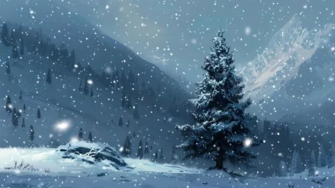 Loop. Falling snowflakes. Falling snowflakes effect. Noel. Loop. Christmas tree. Stock Footage 270019621