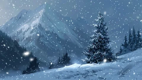 Loop. Falling snowflakes. Falling snowflakes effect. Noel. Loop. Christmas tree. Stock Footage 270019682