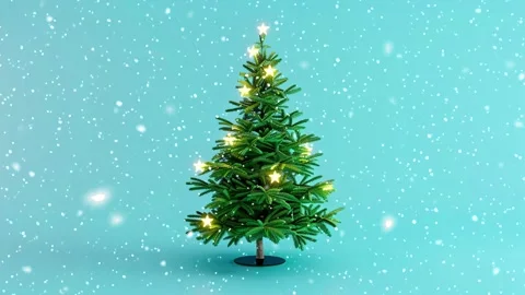 Loop. Falling snowflakes. Falling snowflakes effect. Noel. Loop. Christmas tree. Stock Footage 270020220