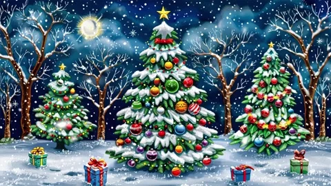 Loop. Falling snowflakes. Falling snowflakes effect. Noel. Loop. Christmas tree. Stock Footage 270020300