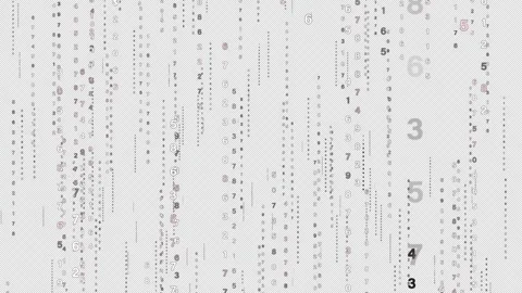 Loop falling white random number text on black background Stock Footage 255889683