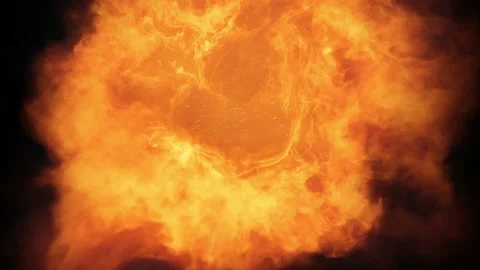 Loop of Fiery flames and ball of burning gas dancing Video stock 220442557