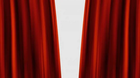 Loop file - Red stage curtain opening and closing animation Stock Footage 208909024