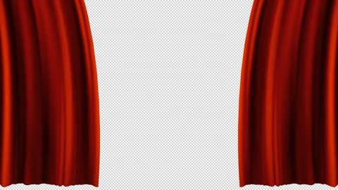 Loop file - Red stage curtain opening and closing animation quickly Stock Footage 208911116
