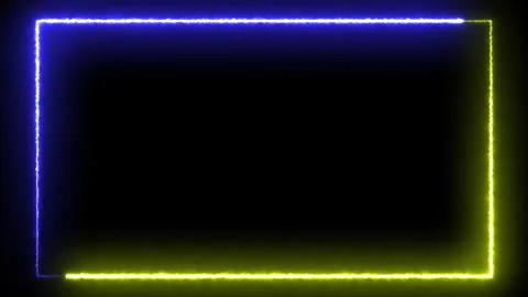 Loop fire flame neon motion glowing futuristic laser neon shine frame border Video stock 202240652
