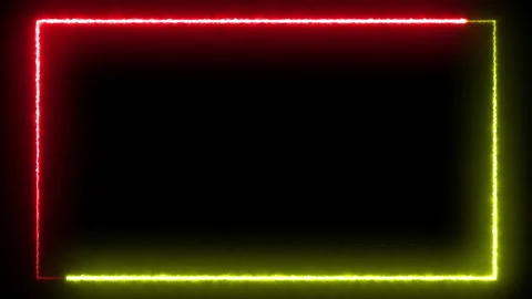 Loop fire flame neon motion glowing futuristic laser neon shine frame border Stock Footage 202240676