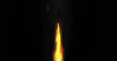 Loop fire with sparks and smoke on black Video stock 86531323