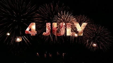 Loop of firework of 4th July Independence Day celebration for America Stock Footage 131620464