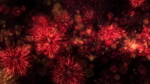 Loop firework particles animation on black abstract background Stock Footage 297266310