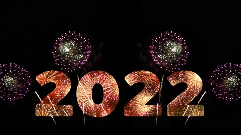 Loop of firework of year 2022 greeting during new year eve countdown celebration Stock Footage 166557212