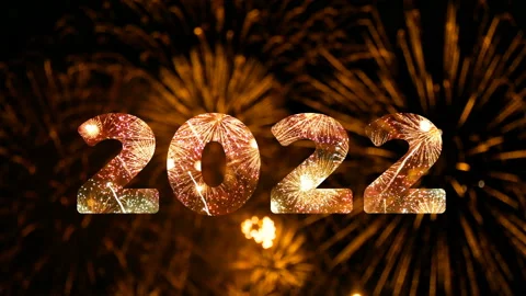 Loop of firework of year 2022 greeting during new year eve countdown celebration 動画素材 166595564