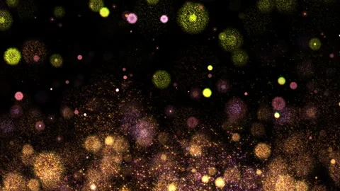 Loop fireworks particles flow up animation on black abstract background Stock Footage 310787779