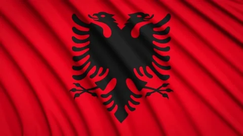 Loop Flag Albania Stock Footage 155446055