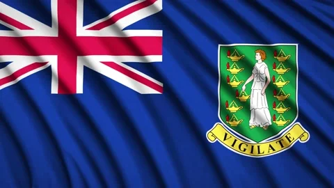 Loop Flag British Virgin Islands Stock Footage 155449642