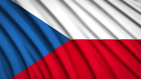 Loop Flag Czech Republic Stock Footage 155499721