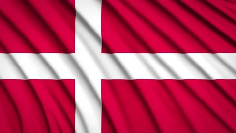 Loop Flag Denmark Stock Footage 155451418