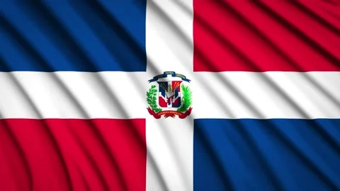 Loop Flag Dominican Republic Stock Footage 155451557