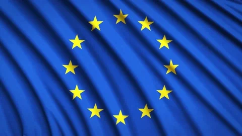 Loop Flag Europe Stock Footage 155499933