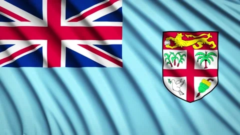 Loop Flag Fiji Stock Footage 155500296
