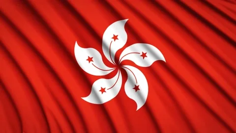 Loop Flag Hong Kong Stock Footage 155501252