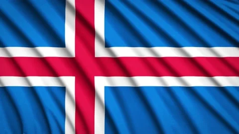 Loop Flag Iceland Stock Footage 155501522