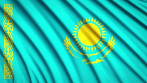Loop Flag Kazakhstan Stock Footage 155542189