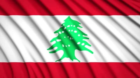 Loop Flag Lebanon Stock Footage 155542278
