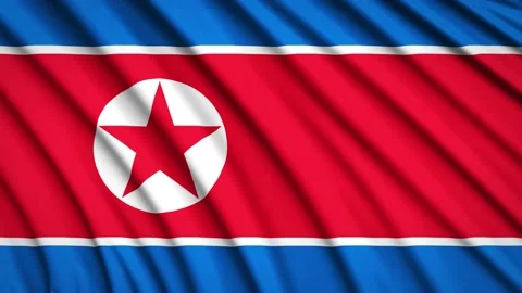 Loop Flag North Korea Stock Footage 155543059