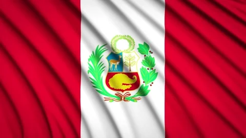 Loop Flag Peru Stock Footage 155543864