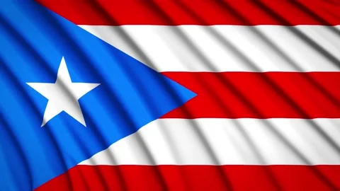 Loop Flag Puerto Rico Stock Footage 155544207