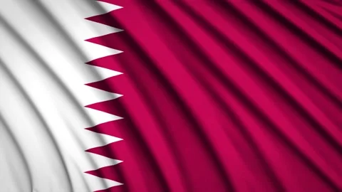 Loop Flag Qatar Stock Footage 155544397