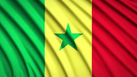 Loop Flag Senegal Stock Footage 155544939