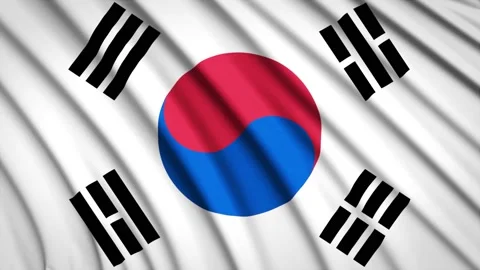 Loop Flag South Korea Stock Footage 155545814