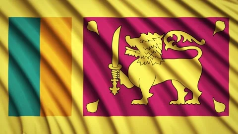 Loop Flag Sri Lanka Stock Footage 155546199