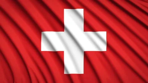 Loop Flag Switzerland Stock Footage 155546503