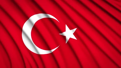 Loop Flag Turkey Stock Footage 155546678