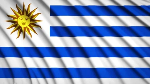 Loop Flag Uruguay Stock Footage 155546994
