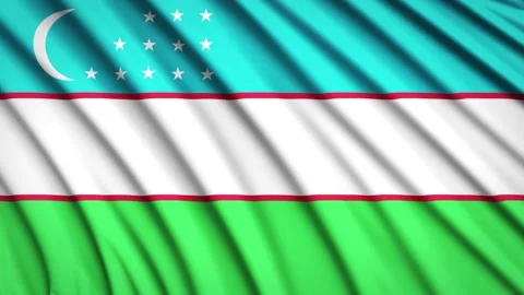 Loop Flag Uzbekistan Stock Footage 155547033