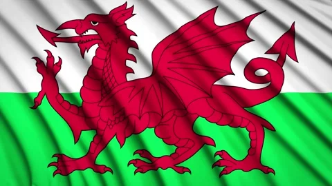 Loop Flag Wales Stock Footage 155547346