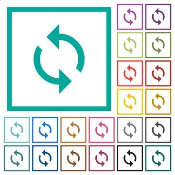 Loop flat color icons with quadrant frames Stock Illustration