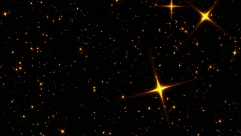 Loop flickering orange gold stars animation on black background Видео 221915397
