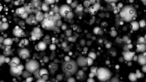 Loop floating white bubble flow up on black abstract background Stock Footage 314837061