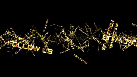 Loop follow Us gold text animation abstract background Stock Footage 305468245