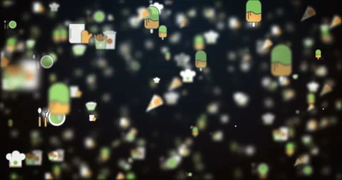 Loop food icons moving background Stock Footage 85528746