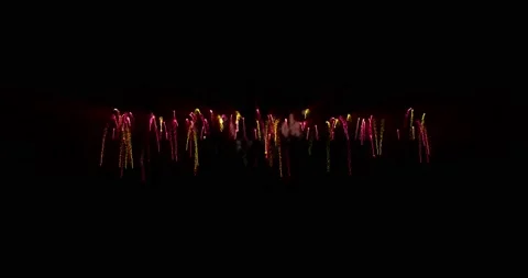 Loop footage fireworks with sparkling lights and stars, ignites an explosion on Video stock 163434233