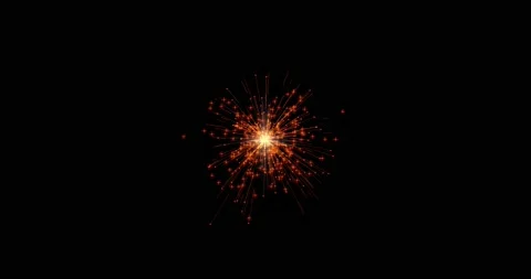 Loop footage fireworks with sparkling lights and stars, ignites an explosion on Stock Footage 163434431